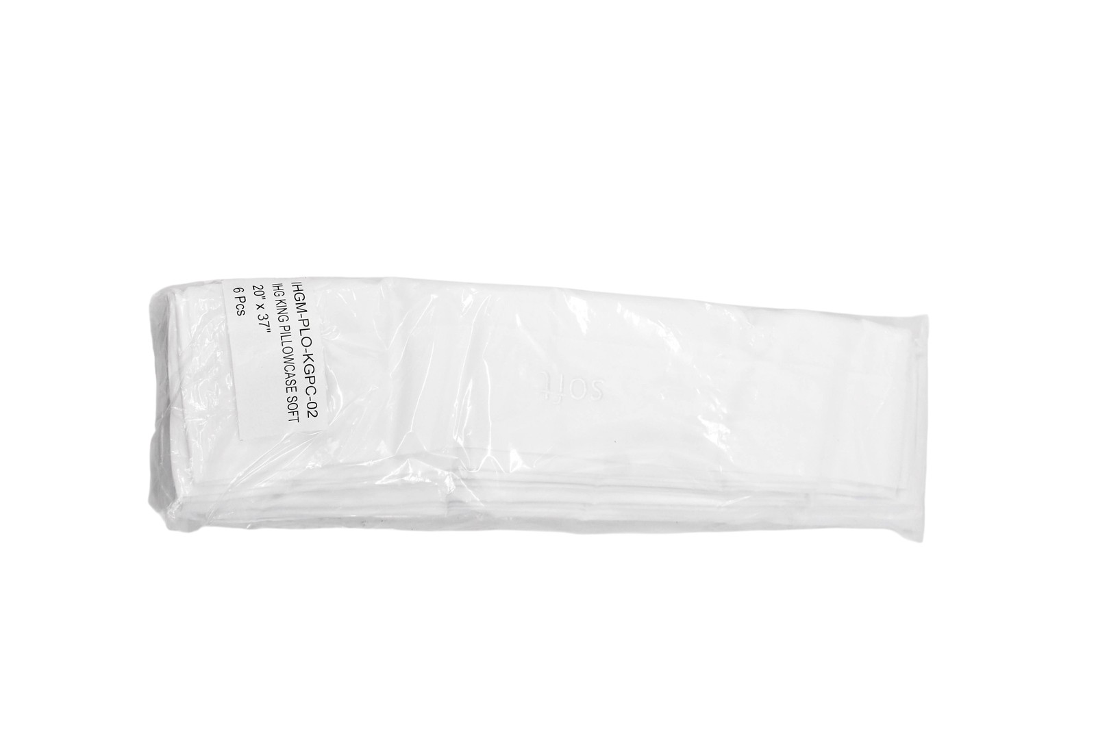 6 Pack WELSPUN Hospitality IHG King Pillowcase Soft 20 x 37” White New