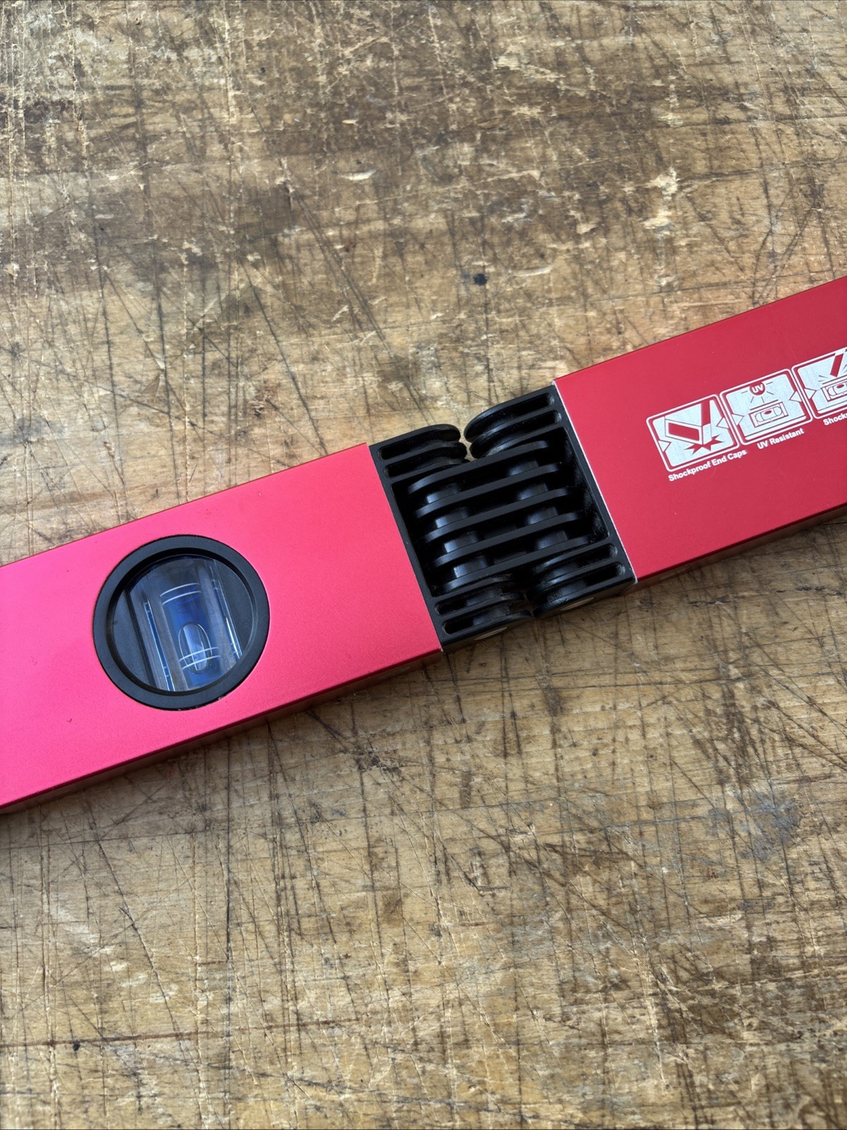Saker Multi-function Foldable Level, 28-Inch Multi-Angle Measurement Red