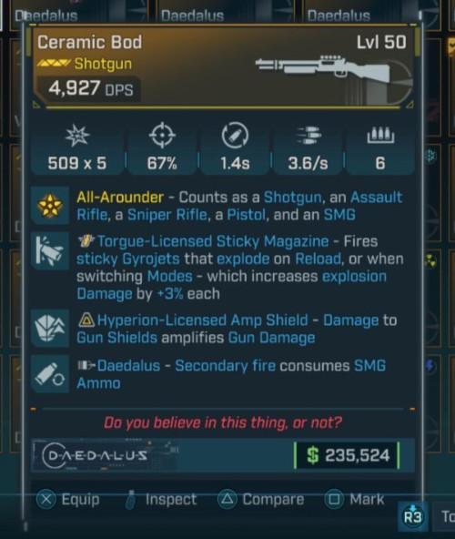 🔥Borderlands 4 [PS5/XBOX/PC] Daed Ceramic BOD Torque Full Ele Set SMG LVL 50 x6