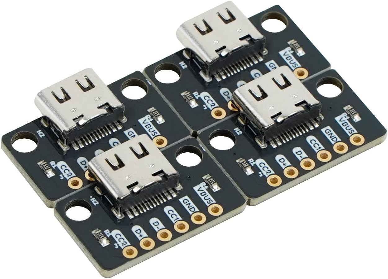 4pcs High Power USB Type-C Breakout Board with Immersion Gold PCB Connector