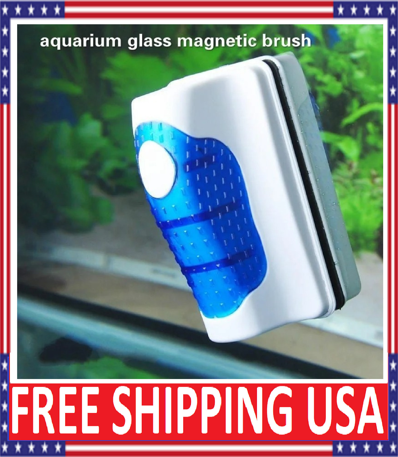 Aquarium Fish Tank Floating Magnetic Glass Cleaner Algae Brush Scrubber Tool US