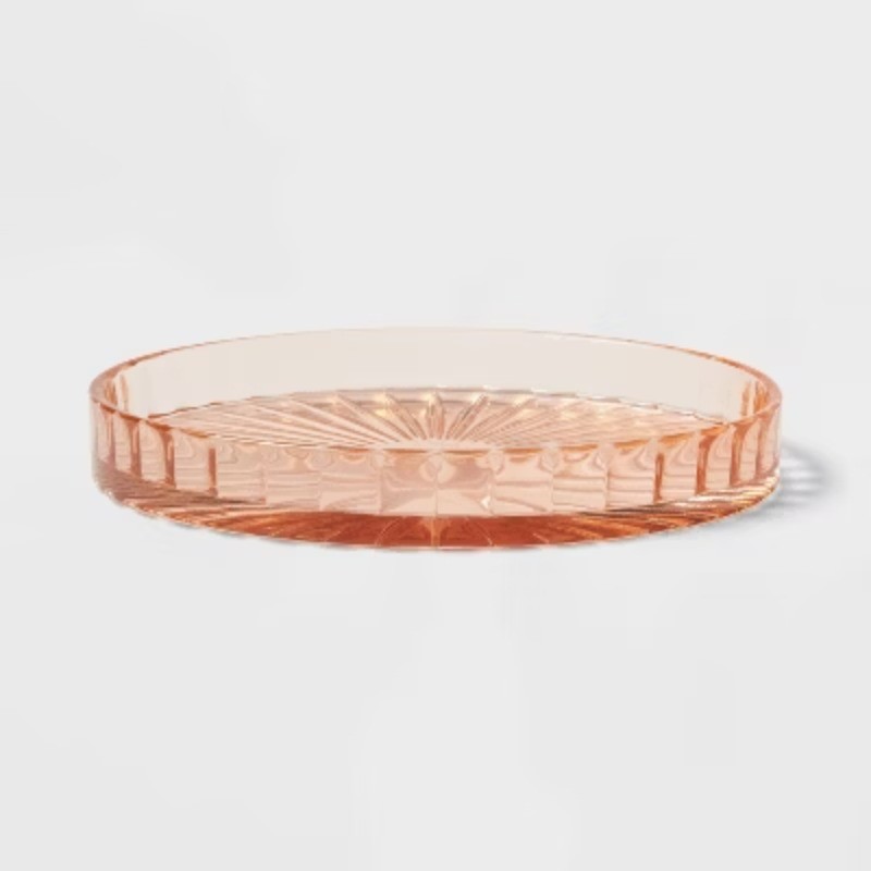 Colored Glass Bath Tray Pink