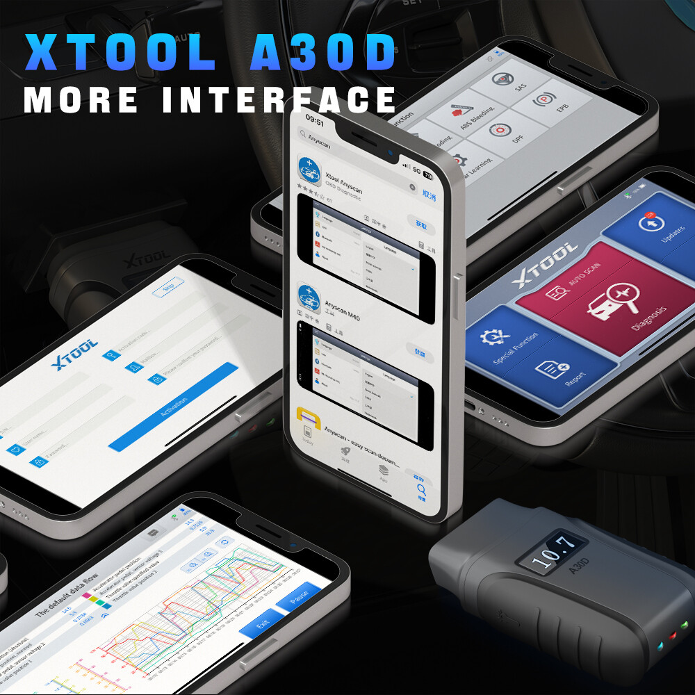 2026 XTOOL A30D V2.0 BT Wireless Car Diagnostic Tool OBD2 Scanner Code Reader AI