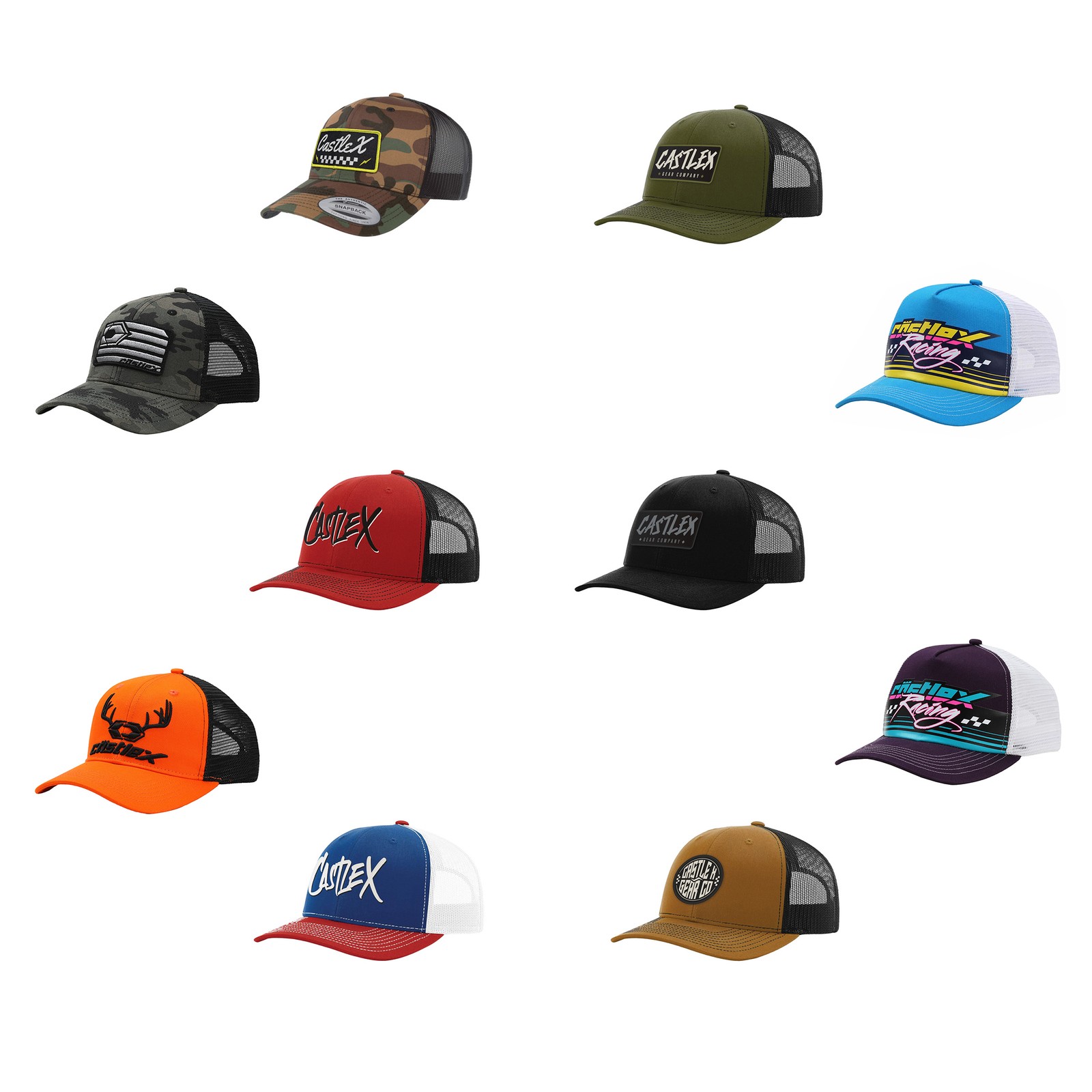 Adult Castle X Hat Snapback Adjustable Cap Trucker Baseball Mesh Mens Womens