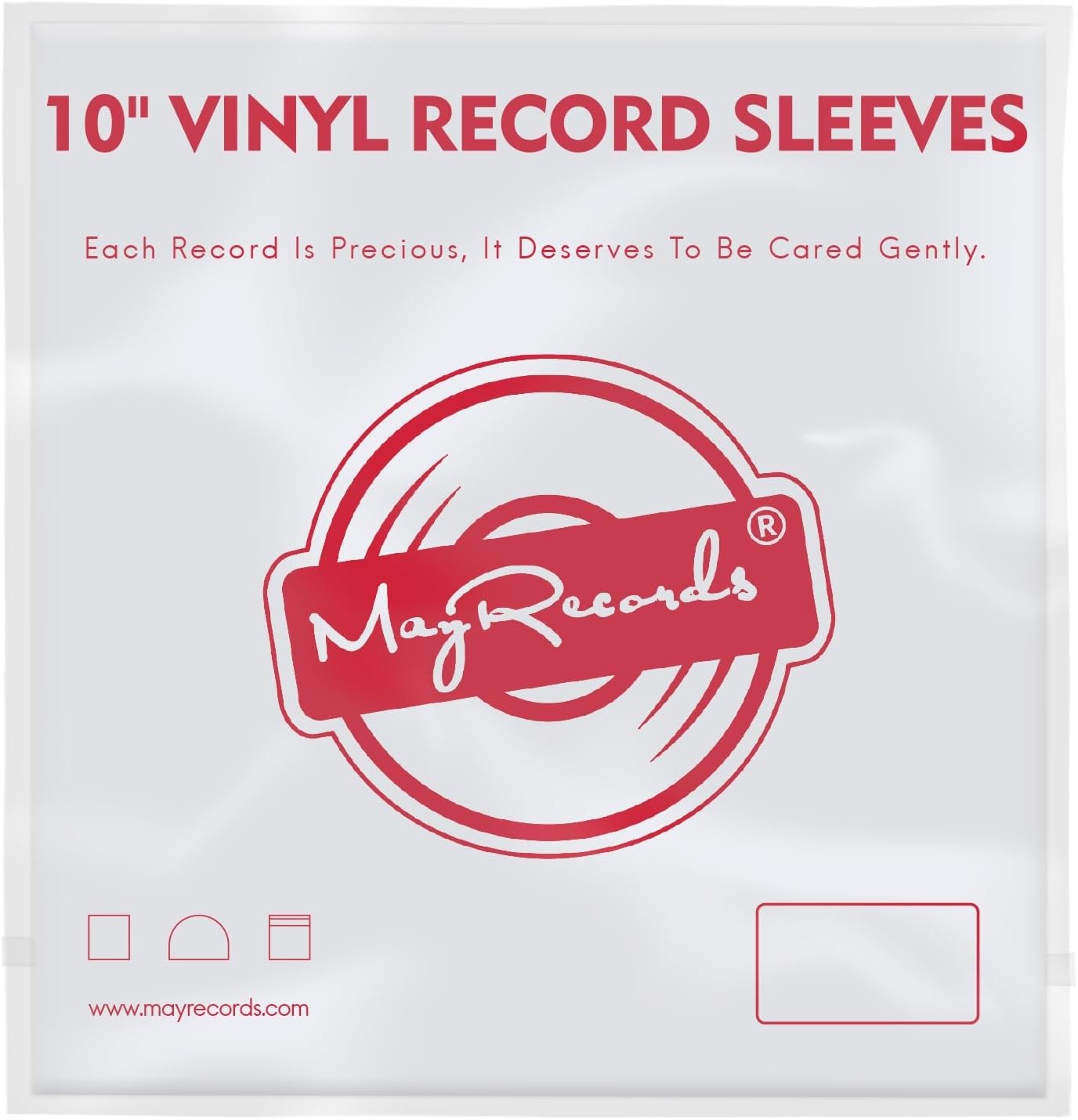 sdroceRyaM 50pcs 10 inch Vinyl Record Outer Sleeves with Flap Clear Plastic