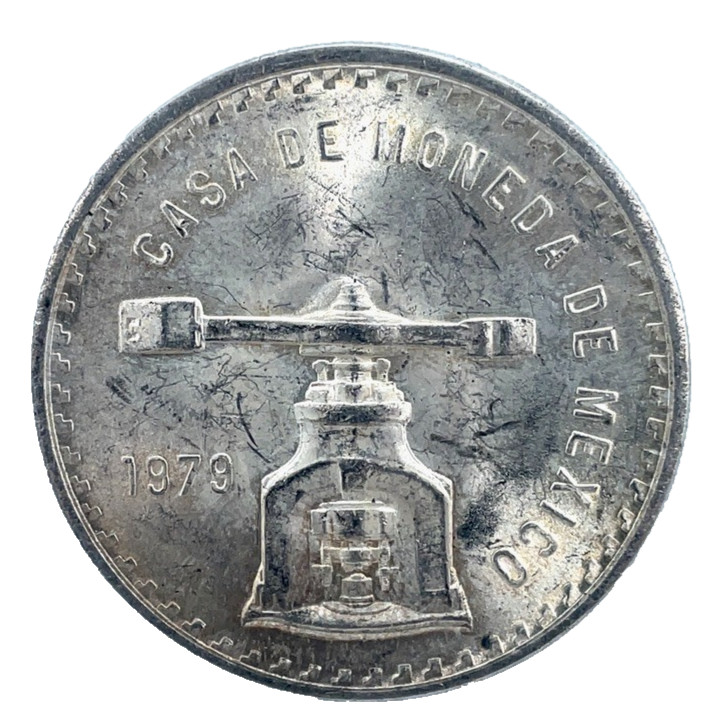 1979 Mexico 1 oz Silver Onza Balance Scale BU (Type III) Toned Coin #1