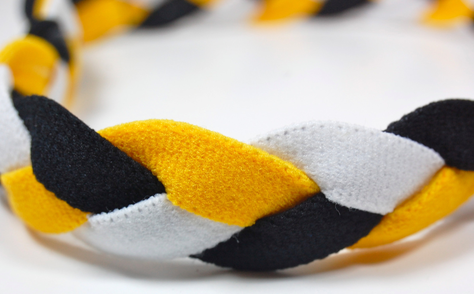 NEW! Black Yellow White Braided Hair Band Head Sweaty Headband Armour Non Slip