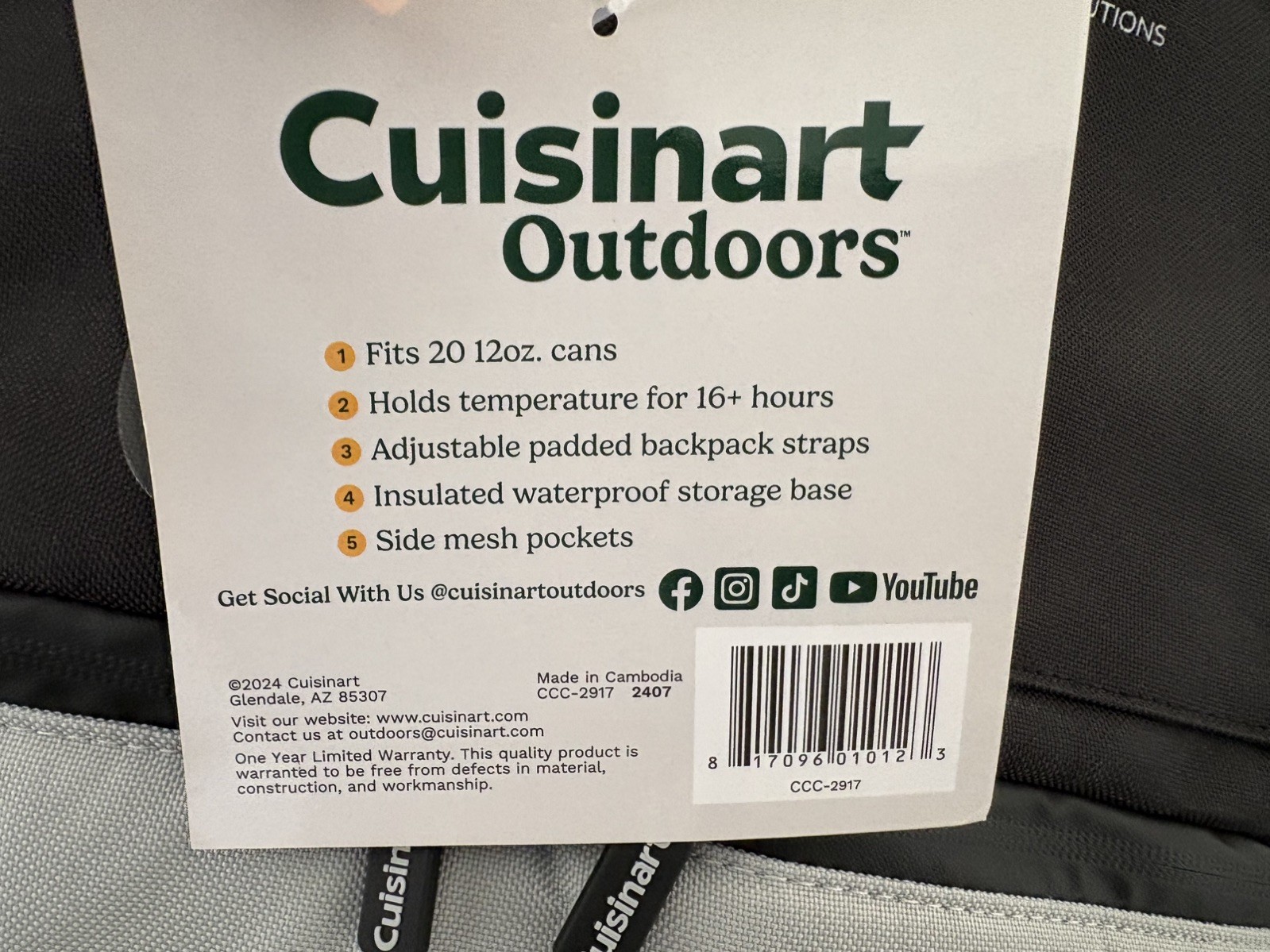 Cuisinart Stellantis Expandable Backpack Cooler