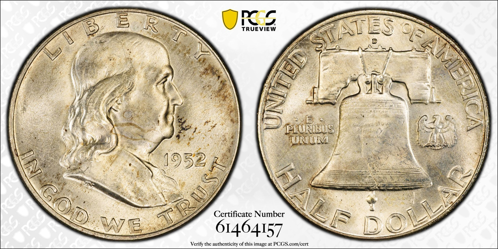 1952-D Franklin Half Dollar PCGS MS64