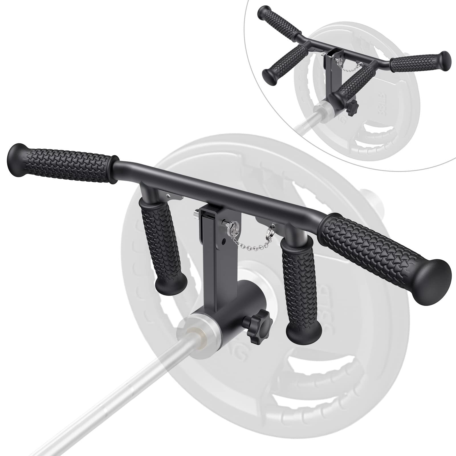 SELEWARE T & V Bar Row Landmine Handle Attachment for 2" Barbell Bar, Solid M...