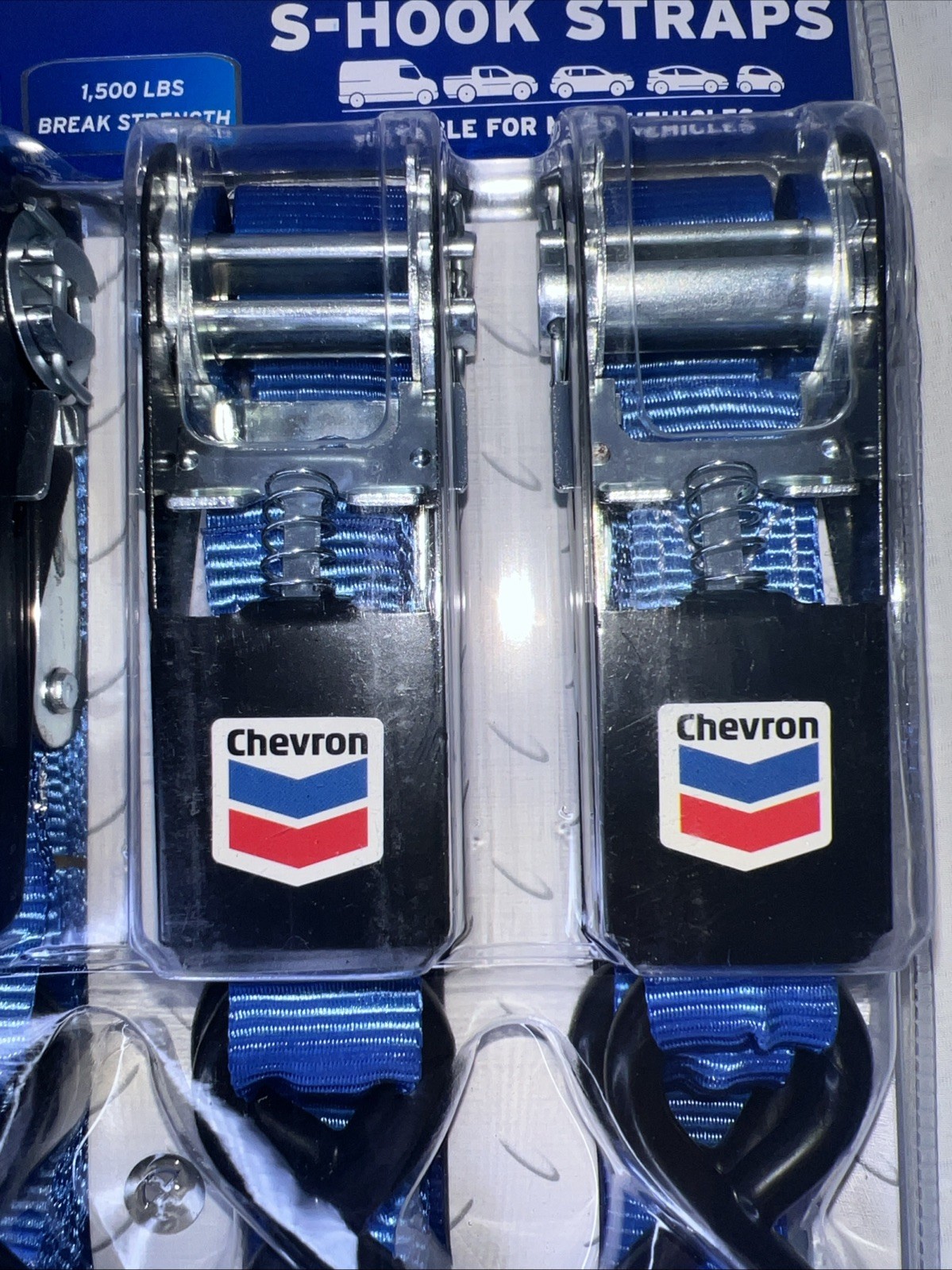 15 Foot Heavy Duty Ratchet Tie Down - 4 Pack, Chevron