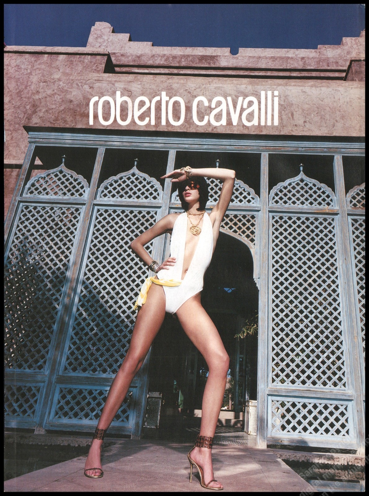 High Heels R. Cavalli Magazine Print Ad Women Fashion Long Legs shoes 2001-AC