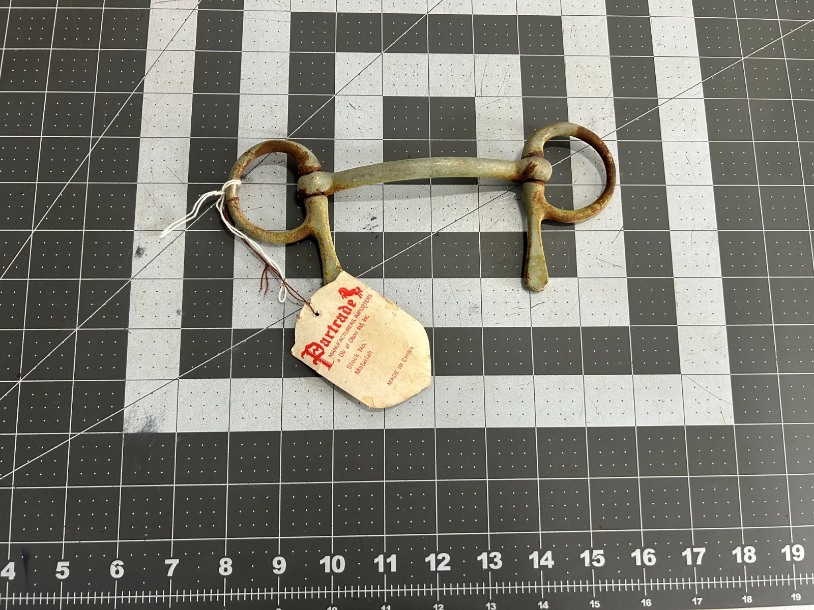 NOS Vintage 1950's Partrade Snaffle solid Cheek Horse Bit 8"