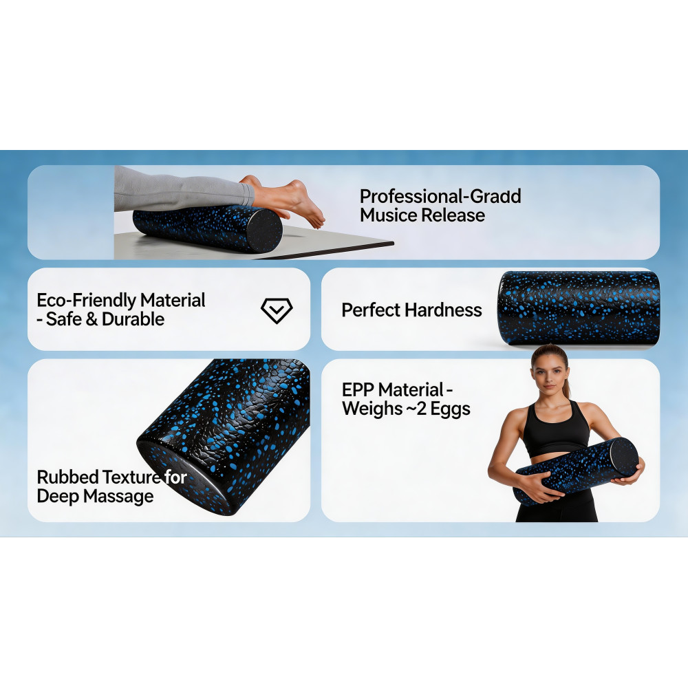 60cm High Density EPP Foam Roller Solid Yoga Muscle Recovery Massage