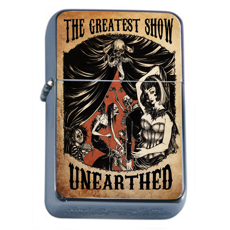 Vintage Freak Show Poster D3 Flip Top Oil Lighter Wind Resistant