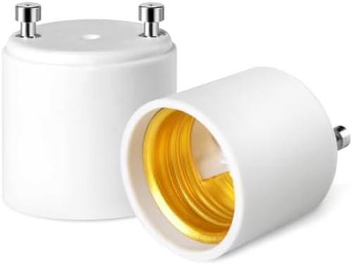 GU24 to E26 Adapter, Converts Pin Base Light Fixture to Standard E26 Socket |...
