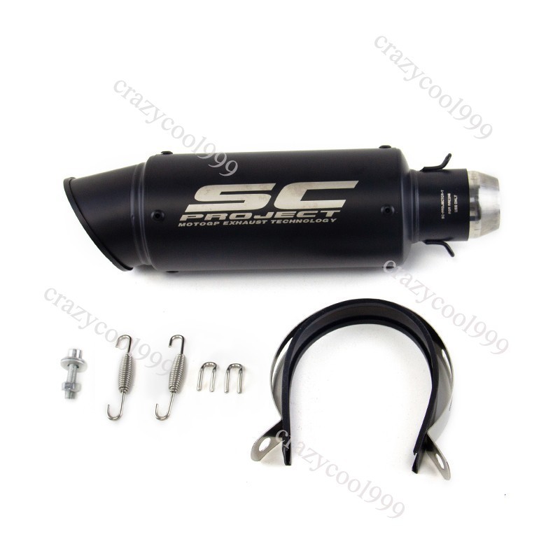 Slip-on 51mm 2" Universal Motorcycle Exhaust Muffler Pipe Tail Tips Black