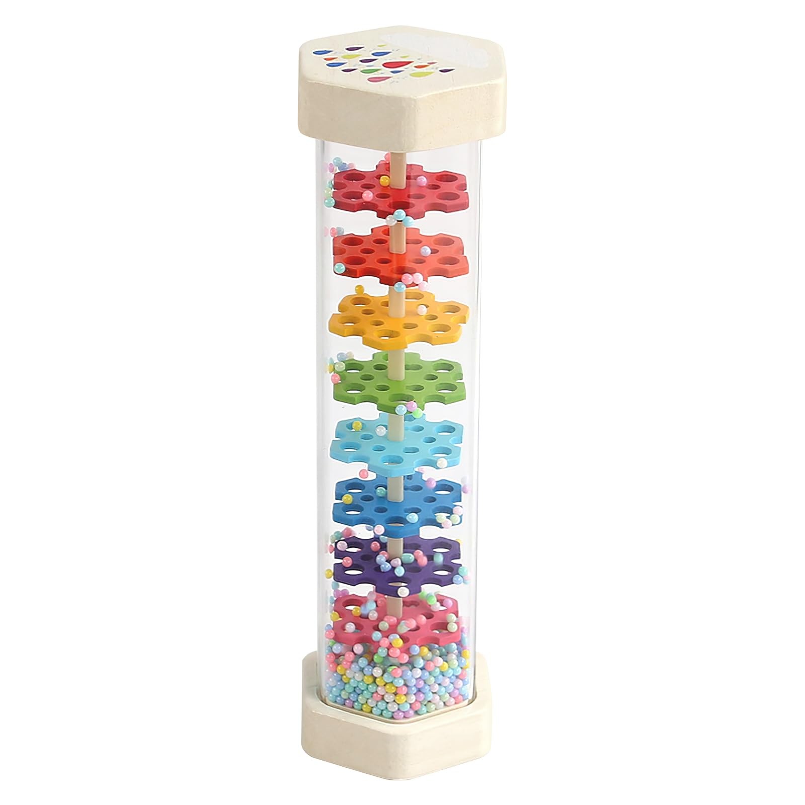 WODI Wooden Rain Stick Baby Toys 0-6-12 Months, Montessori Toys for Babies 6-...