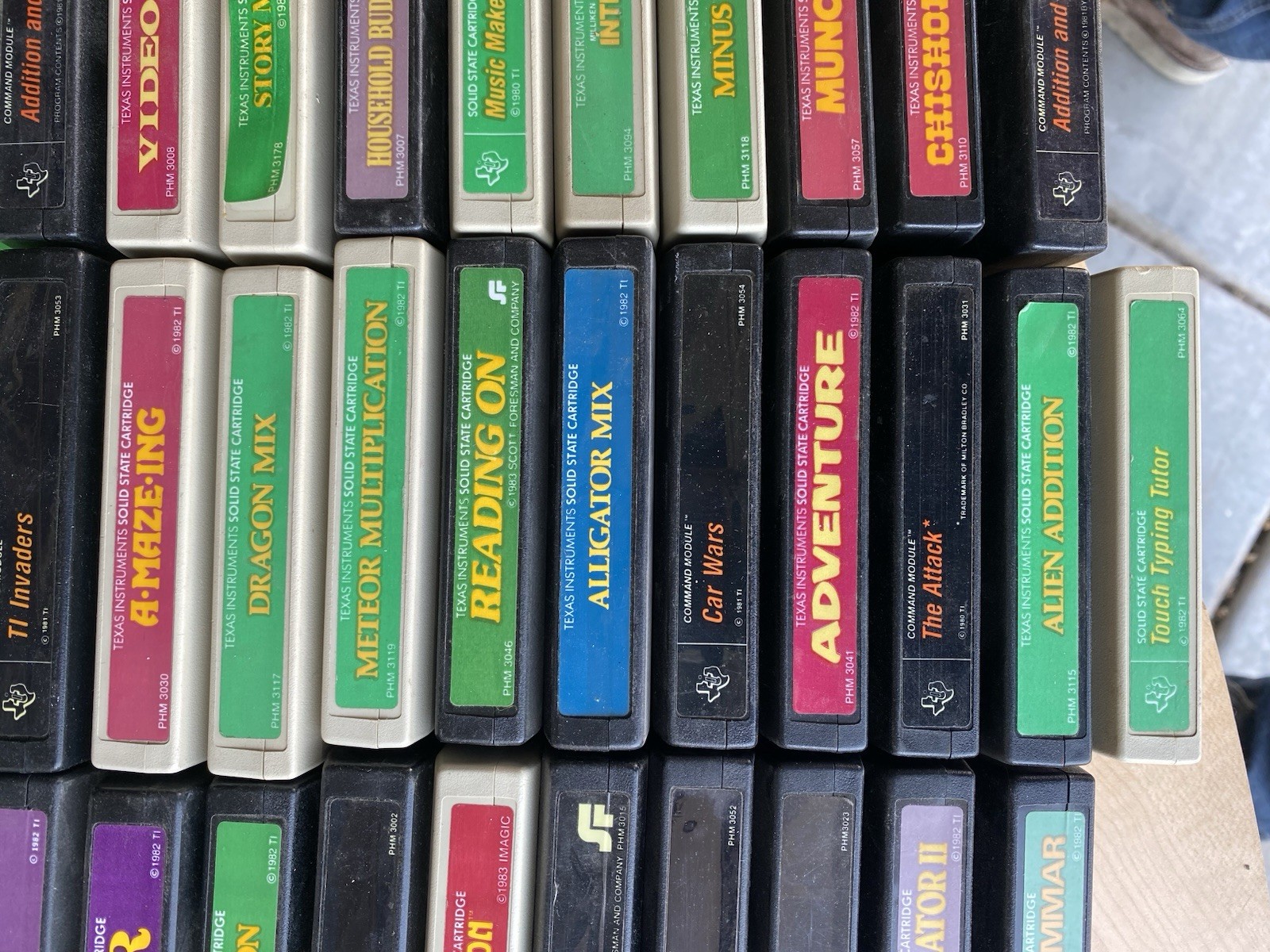 Massive Texas Instruments TI99 4A 99/4A Computer Cartridge Game Lot Untested