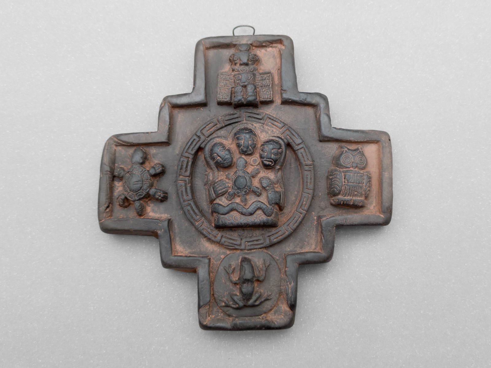 Pachamama Chakana Handmade Shaman Idol Wall Art, Inca Andean Cross for Altar