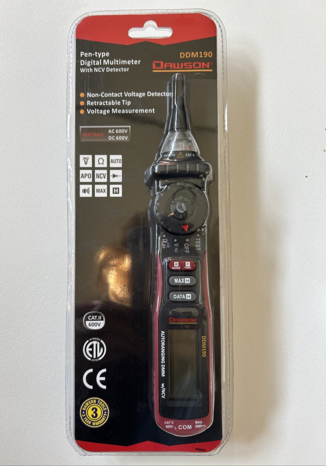 Dawson DDM190 Pen-type Digital Multimeter with NCV Detector