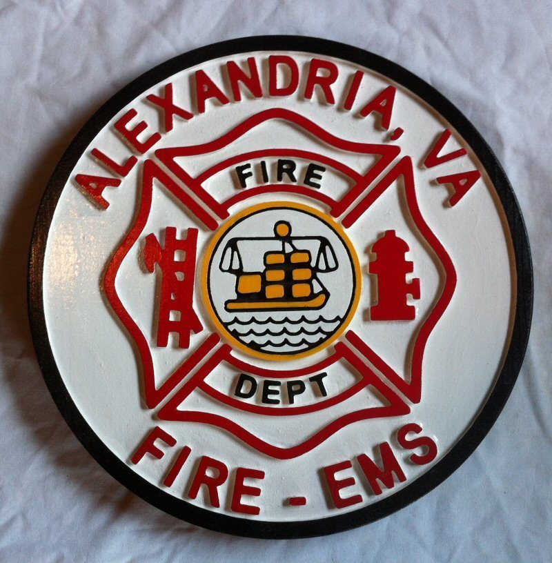 Fire Department Alexandria Virginia 3D routed patch plaque sign Custom Carved