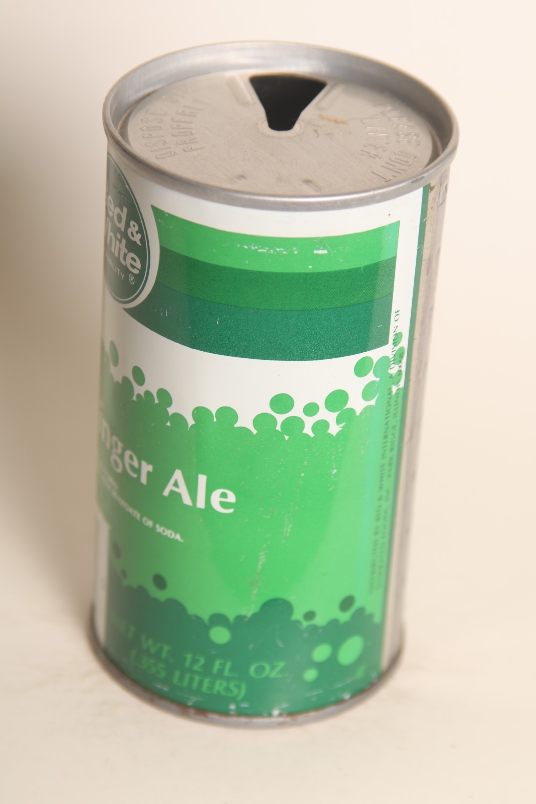 Red & White Ginger Ale soda can