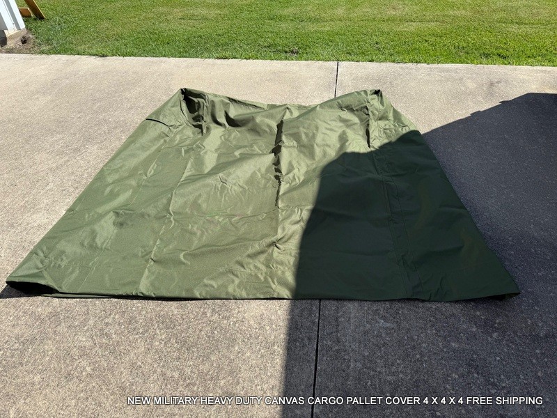 NEW MILITARY HEAVY DUTY CANVAS CARGO CAGE PALLET COVER 4 X 4 X 4 FREE SHIPPING