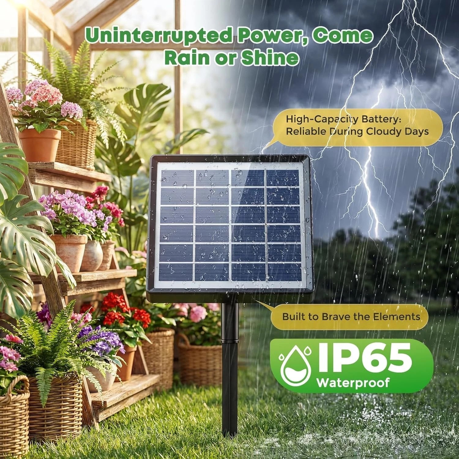 Solar Drip Irrigation System, Automatic Watering Kit with Split Design & Anti...