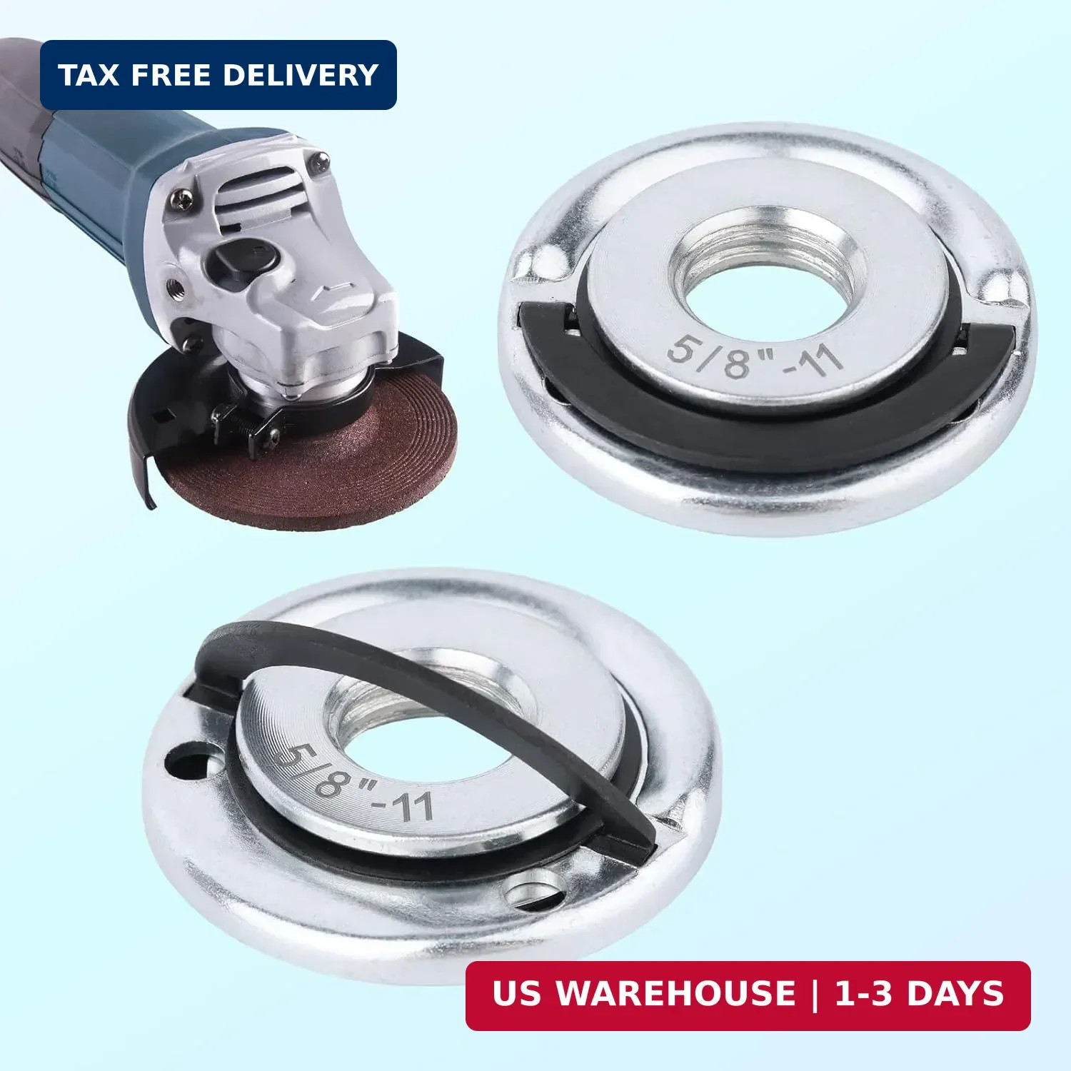 2pcs 5/8"-11 Thread Angle Grinder Flange Nuts, Metal Quick Lock Angle Grinder Nu