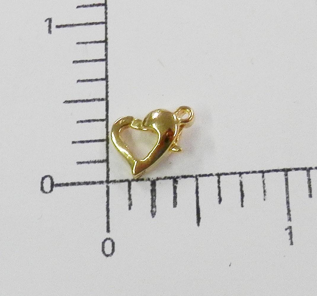 61639    Heart Lobster Claw in Gold Plate 10 mm/ Jewelry Findings - by 24Pc SALE