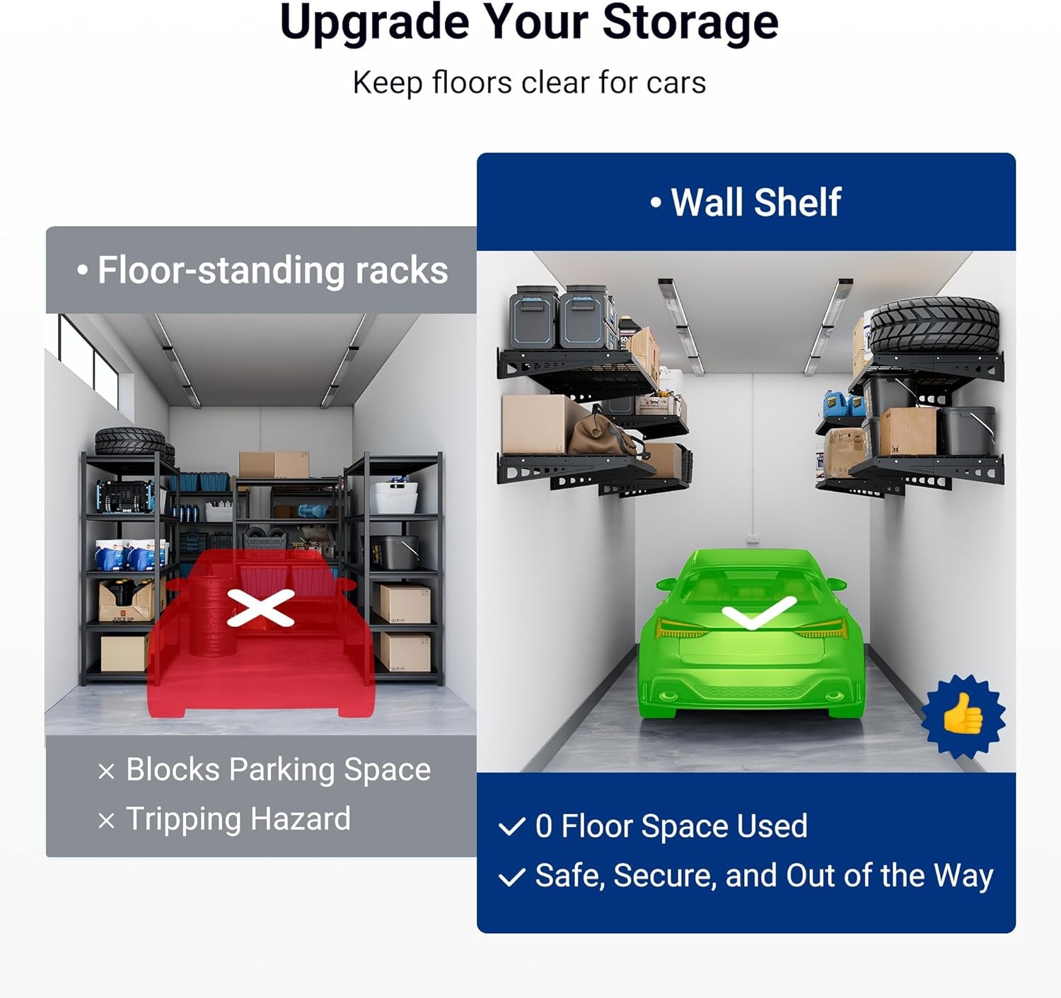 FLEXIMOUNTS 2 Pack 2x4ft Garage Storage 24x48 inch Heavy Duty Bike Wall #R01