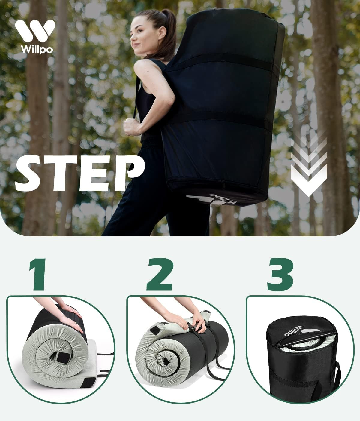 Certipur-Us Memory Foam Camping Mattress with Travel Bag & Interchangeable Cover