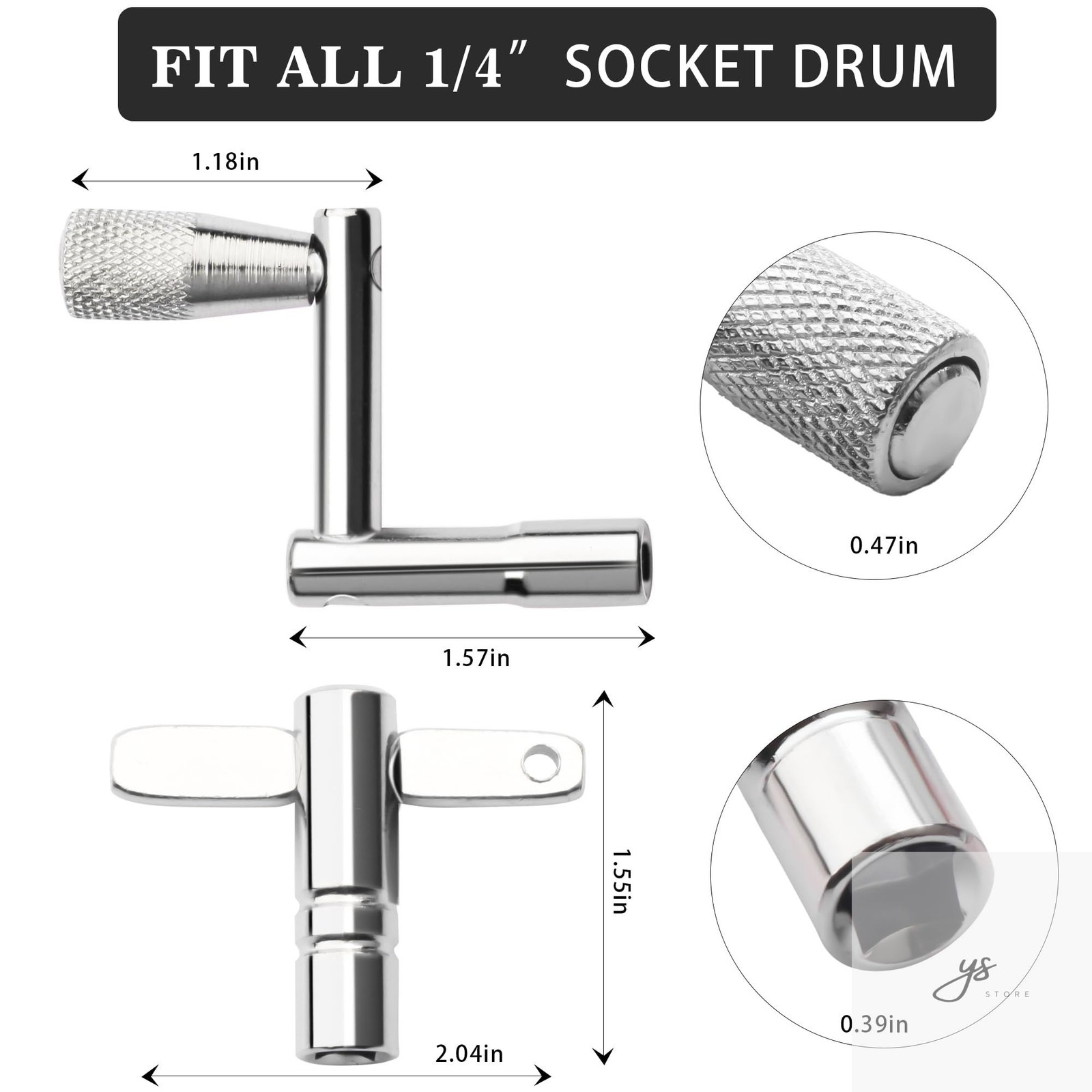 4 Pack Drum Keys Universal Tool for Tuning High Tension Drums Includes Speed Key