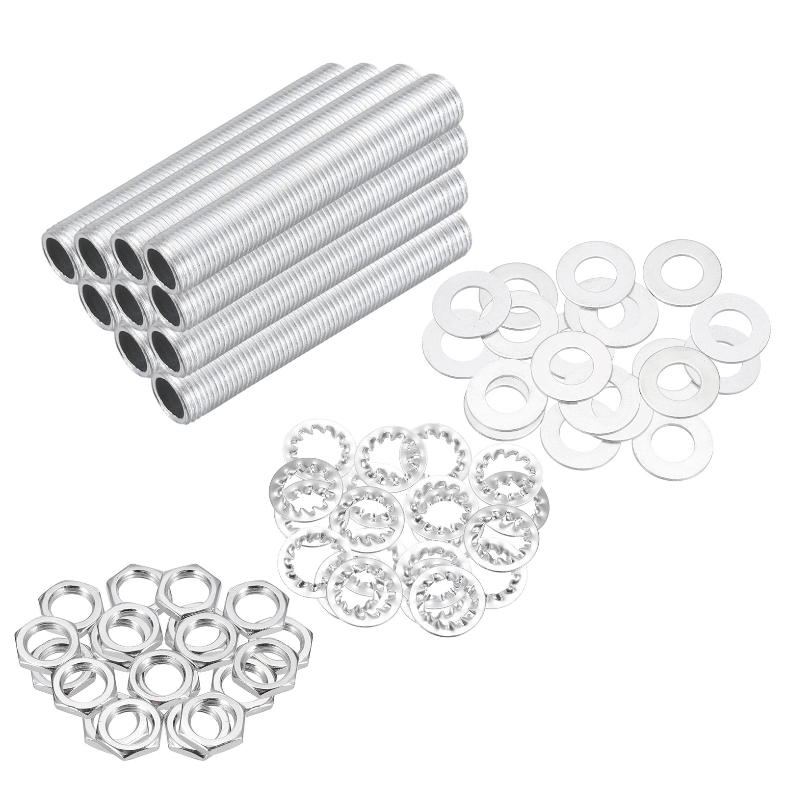 70Pcs 1.8" Lamp Pipe Kit with Nuts Washers 1/8IP Thread Fasteners Assortment
