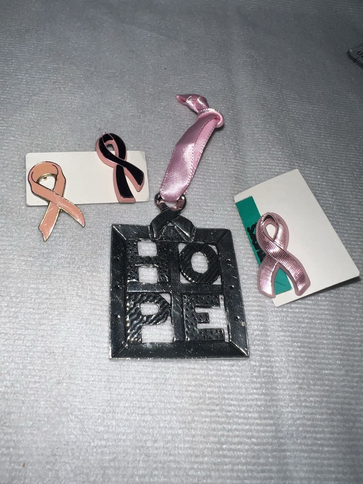 Lot Of 4 Breast Cancer Awareness Pins And Ornament