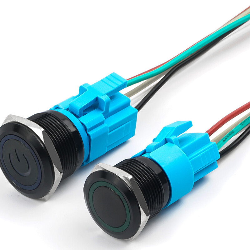 12/16/19/22mm LED Push Button Switch Momentary Latching On/Off Waterproof Metal