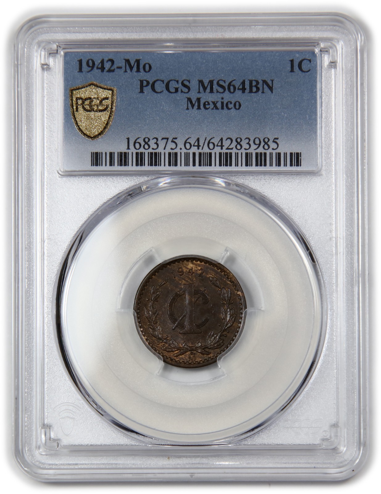 1942 Mo PCGS MS64 BN Brown - Mexico 1 One Centavo 1c KM-415 Coin #62329A
