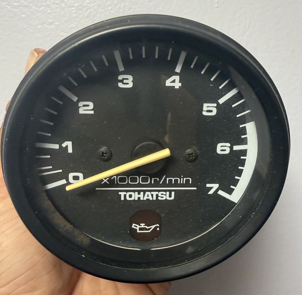 P55 Tohatsu Outboards 3B0-72530-1 Tachometer 7000 MAX RPM OEM Used Boat Part