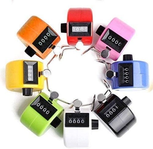 Versatile Pack of 8 Click Counters - Colorful Tally Tools for Any Activity