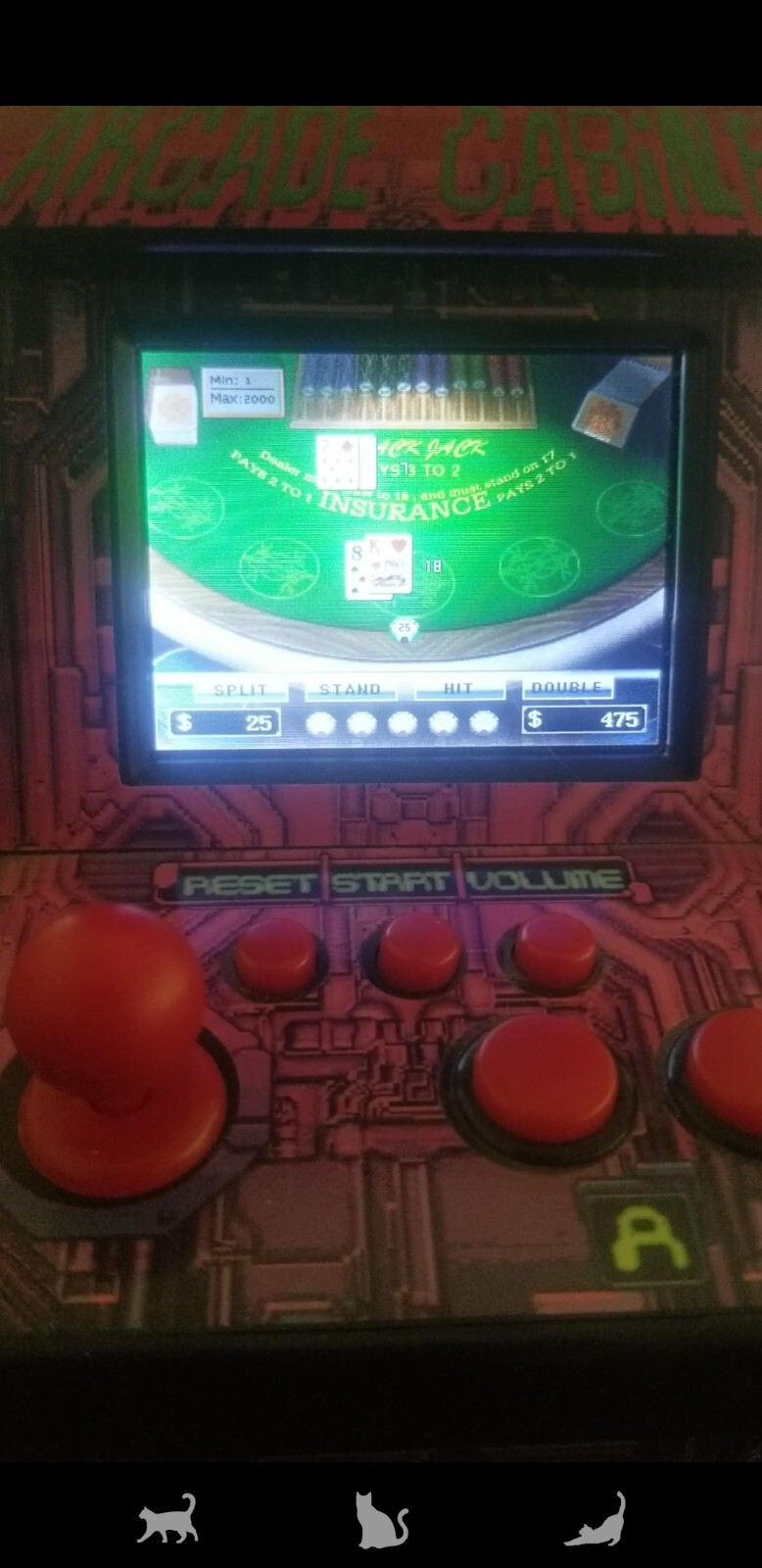 80s Arcade Game Console, 6" tall, numerous games
