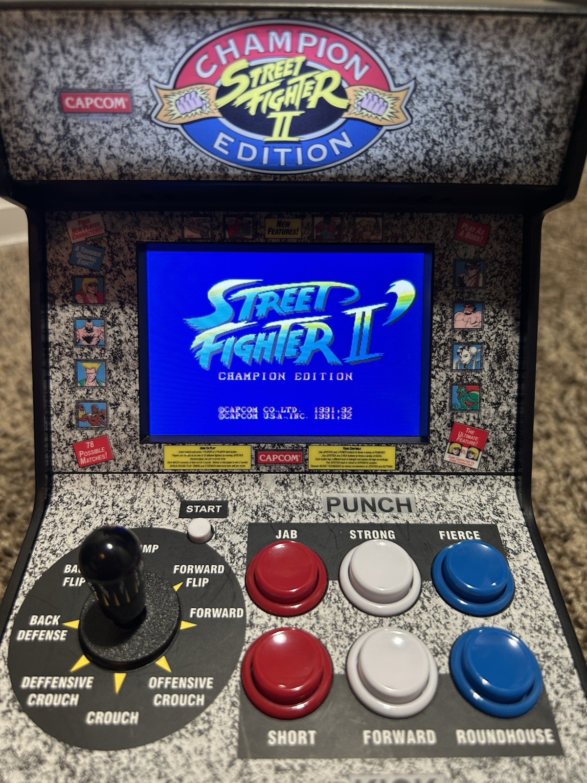 My Arcade Street Fighter II Mini Arcade Champion Edition - Black/Gray | TESTED