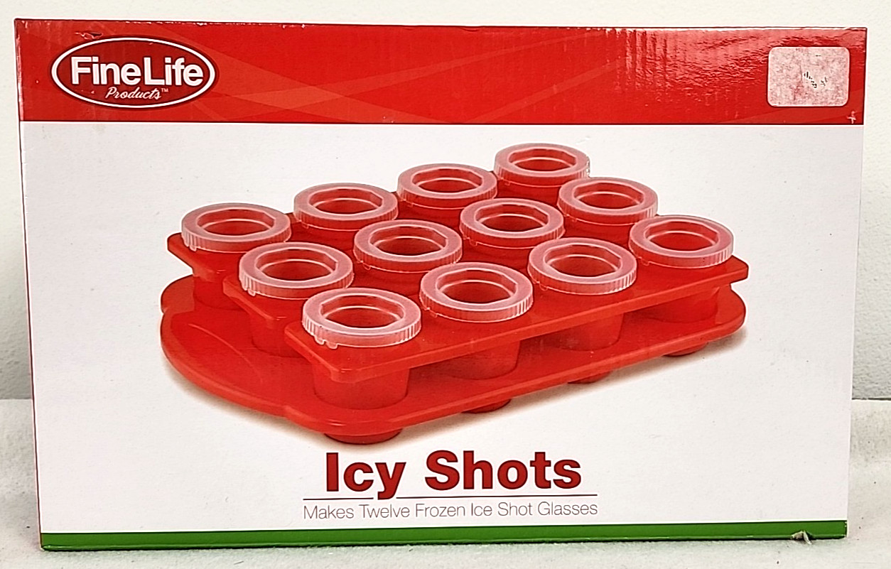 Fine Life Icy Shots 12pc Shot Glass Mold Set Frozen Ice Glasses