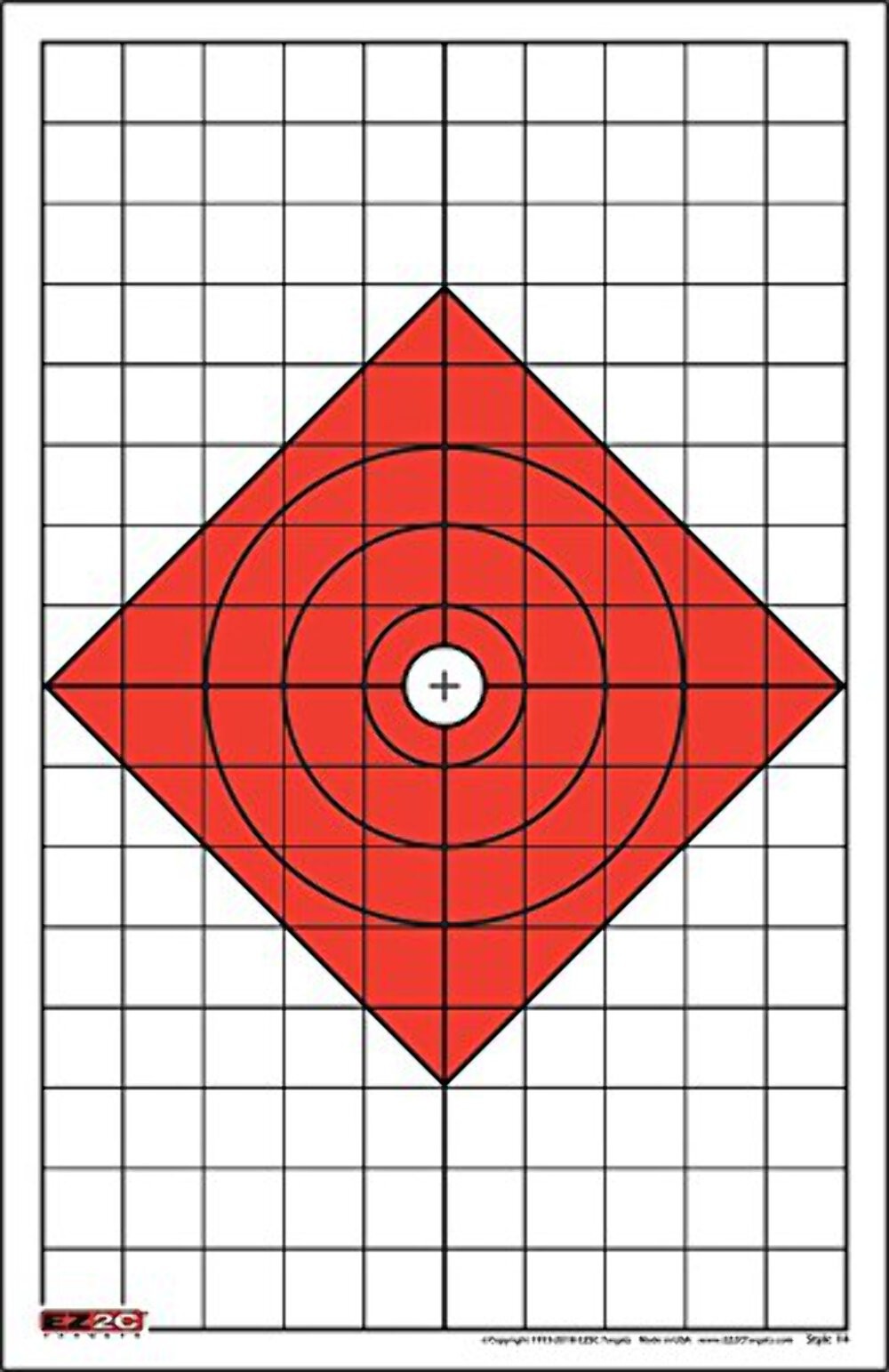 EZ2C Targets #14: Diamond Paper Shooting Target USA MADE Sight in 11”x17”