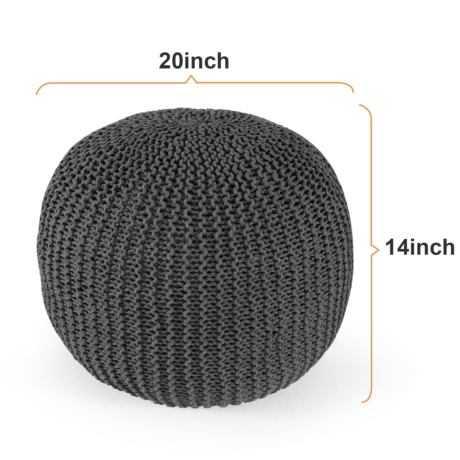 Pouf Ottoman Round Modern Foam Filled Foot Rest Poufs for Living Room Chair D...