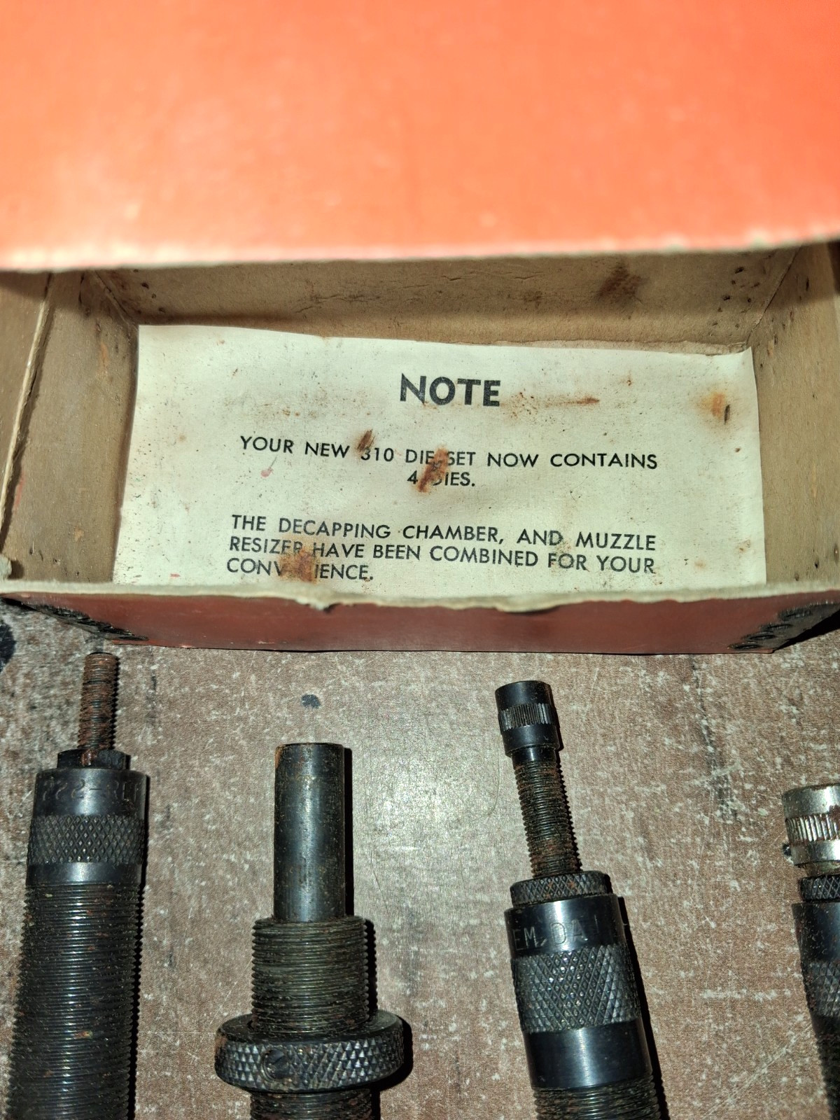 Vintage Lyman 310 222 Remington Reloading Die Set w/ Box 4 Pcs Please Read