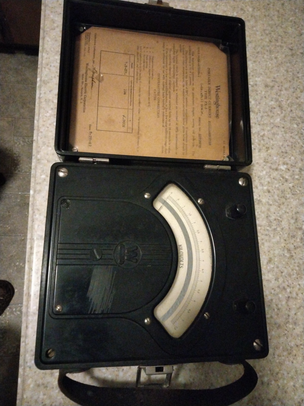 Westinghouse Direct-Current MiliVolt Meter Type PX-5 Bakelite Case USAF.     U9