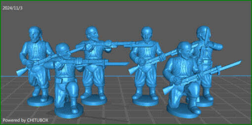 28mm French army Zuaves rgt 1848-66 skirmishing - 6 minis - MC Minis