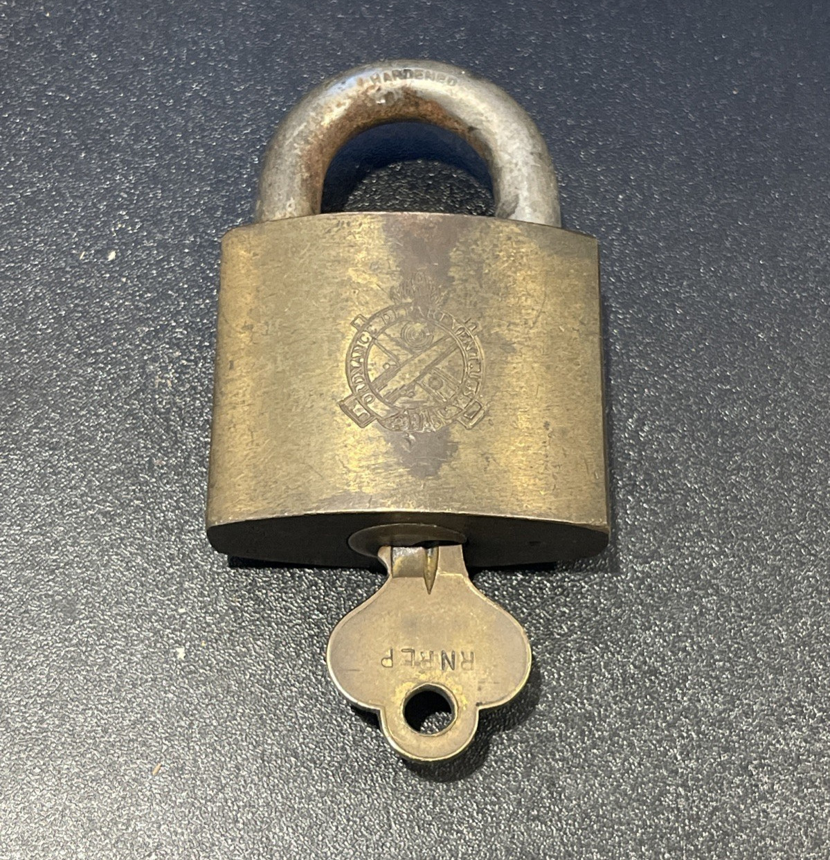 WWII era Military Padlock Ordnance Department Lock/ Key EAGLE Terryville RETIRED