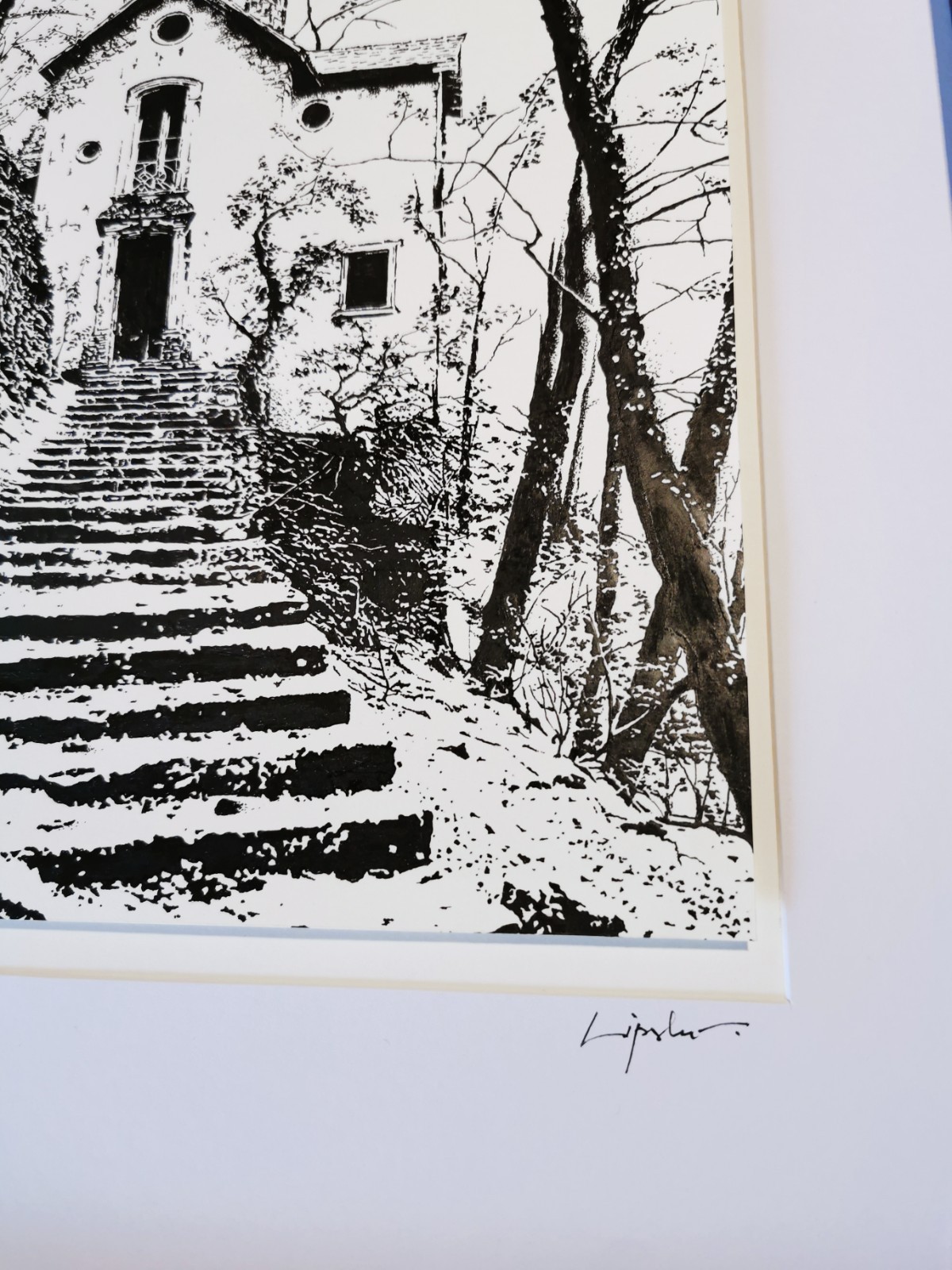 ORIGINAL Artwork. Ink Drawing on Paper. Mounted and Framed. Hand signed. CoA